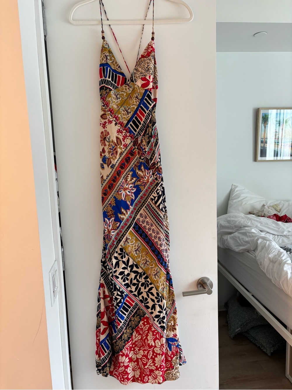Zara Multi-Color Patchwork Maxi Dress